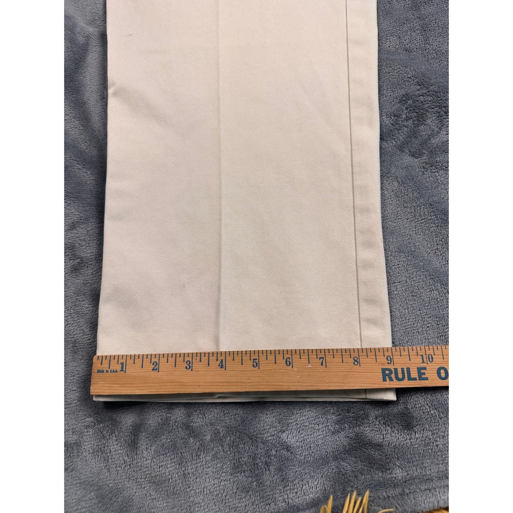 Orvis Mens Pleated Chino Pants Khaki Tan 100% Cotton Twill Size 42x29 - Picture 5 of 7